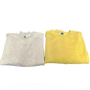 EUC - Old Navy Women’s Cropped Sweatshirts - Size Large, Gray & Chartreuse